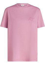 ETRO logo-embroidered cotton T-shirt - Rosa