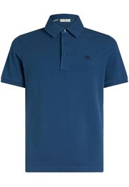 ETRO logo-embroidered piqué polo shirt - Blau