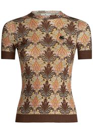 ETRO paisley-print ribbed-knit top - Braun