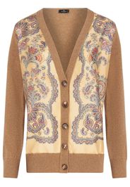 ETRO floral-print panelled cardigan - Braun