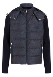 ETRO paisley-print padded hooded jacket - Blau