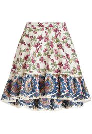 ETRO Berry-print ruffled miniskirt - Weiß