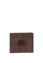 ETRO logo-embroidered leather wallet - Rot