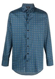 ETRO geometric-pattern long-sleeve shirt - Blau