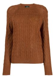 ETRO logo-embroidered cable-knit jumper - Braun