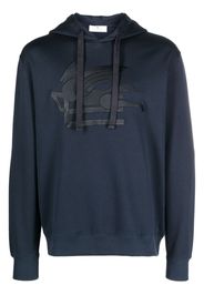 ETRO logo-embroidered cotton hoodie - Blau