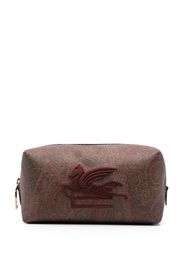 ETRO logo-embroidered paisley wash bag - Braun