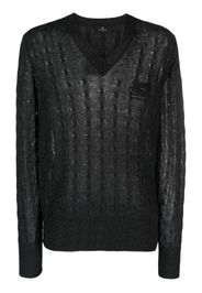 ETRO logo-embroidered cashmere jumper - Grau