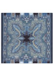 ETRO Einstecktuch aus Seide mit Print - Blau
