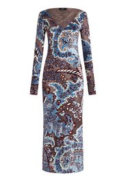 ETRO jacquard velvet dress - Blau