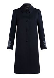 ETRO embroidered gabardine coat - Blau