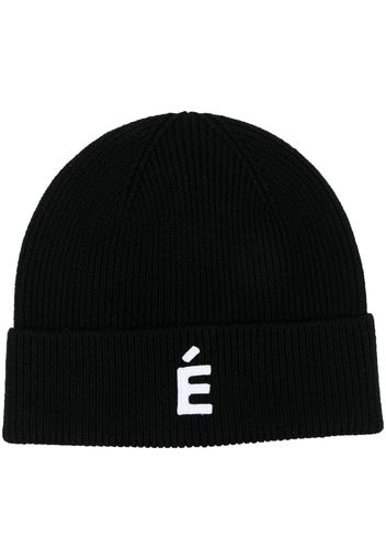 Etudes appliqué-letter beanie - Schwarz