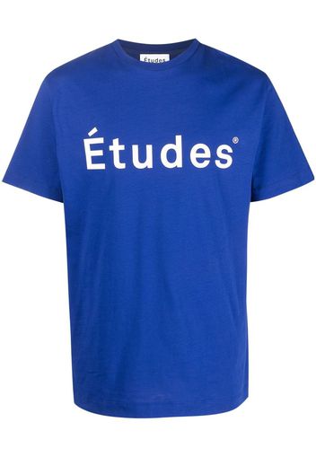 Etudes logo-print cottonT-shirt - Blau