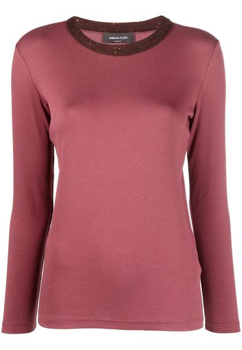 Fabiana Filippi contrast-collar knitted top - Rosa