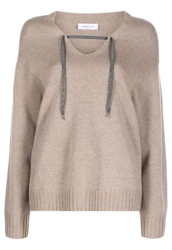 FABIANA FILIPPI Hoodie mit V-Ausschnitt - Nude