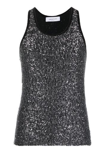 Fabiana Filippi sequin-embellished knitted tank top - Schwarz