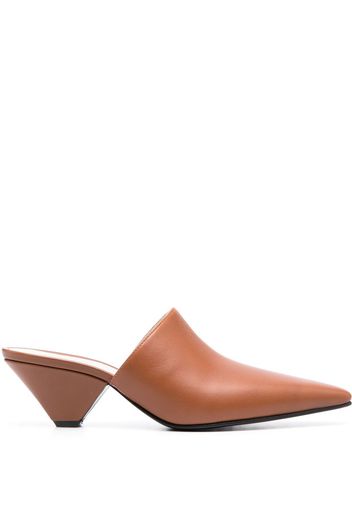 Fabiana Filippi pointed 55mm leather mules - Braun