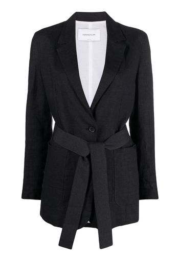 Fabiana Filippi belted linen blazer - Schwarz