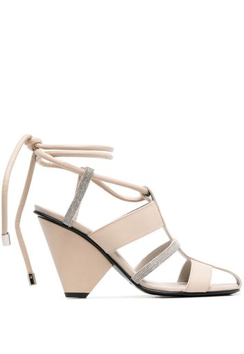 Fabiana Filippi 100mm leather sandals - Nude