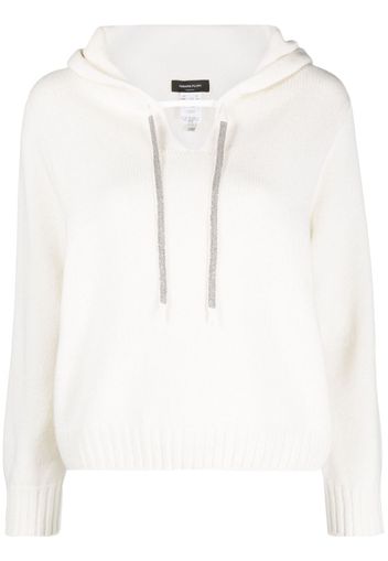 Fabiana Filippi hooded V-neck jumper - Weiß