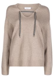 FABIANA FILIPPI Hoodie mit V-Ausschnitt - Nude