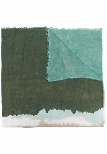 Faliero Sarti tie-dye frayed scarf - Grün