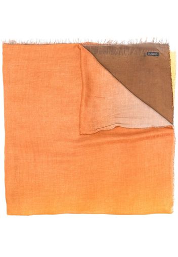 Faliero Sarti colour-block frayed scarf - Orange