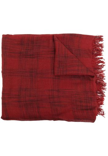 Faliero Sarti check-pattern virgin-wool scarf - Rot