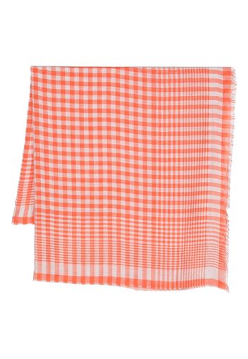 Faliero Sarti check-pattern scarve - Orange