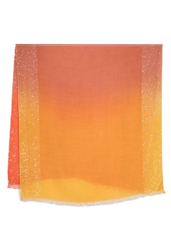 Faliero Sarti ombré-effect frayed scarf - Orange