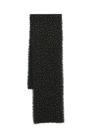 Faliero Sarti crystal-embellished frayed scarf - Schwarz