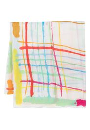 Faliero Sarti graphic print linen scarf - Weiß