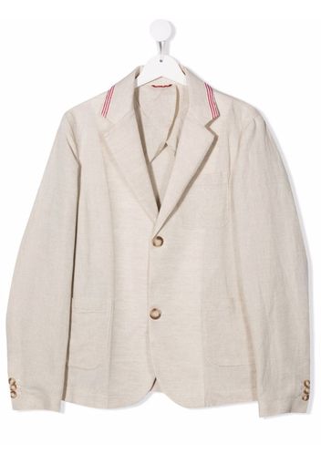 Fay Kids contrast trim blazer - Nude