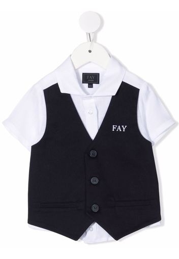 Fay Kids embroidered-logo short-sleeved shirt - Weiß