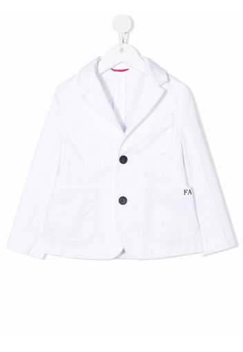 Fay Kids embroidered logo blazer - Weiß