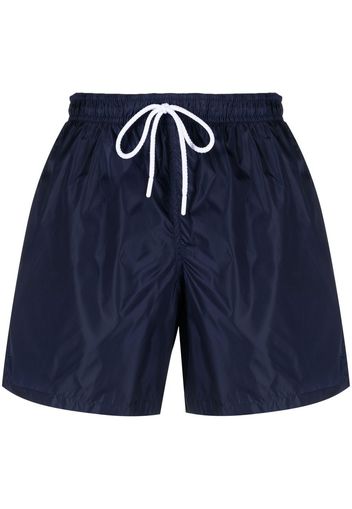 Fay striped-edge drawstring-waist swim shorts - Blau