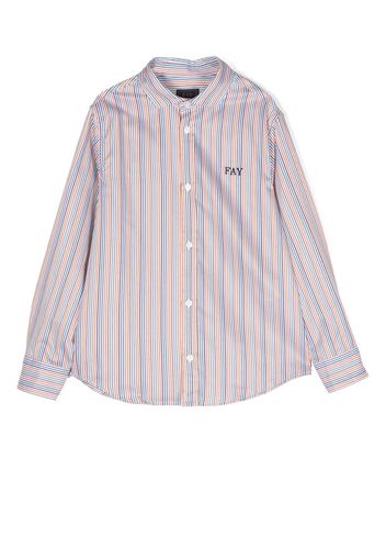 Fay Kids striped long-sleeve shirt - Blau