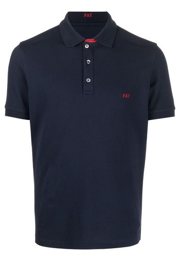 Fay Poloshirt mit Logo-Stickerei - Blau