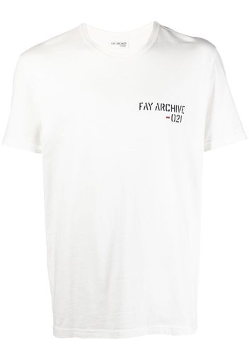 Fay logo-print T-shirt - Weiß