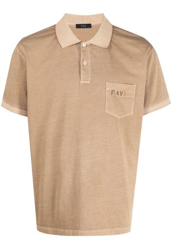 Fay patch pocket cotton polo shirt - Braun