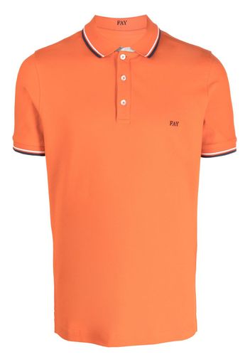 Fay embroidered-logo polo shirt - Orange