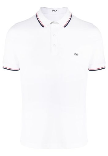 Fay embroidered-logo polo shirt - Weiß