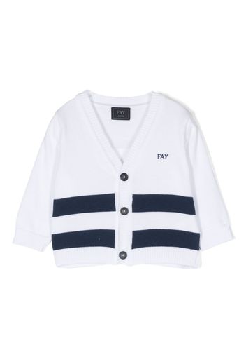 Fay Kids striped knitted cardigan - Weiß