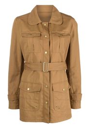 Fay Taillierte Jacke mit Gürtel - Braun