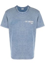 Fay T-Shirt mit Logo-Print - Blau