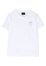 Fay Kids logo-print cotton T-shirt - Weiß
