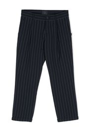 Fay Kids pinstriped tapered trousers - Blau