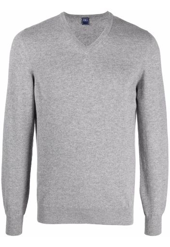 Fedeli V-neck cashmere jumper - Grau