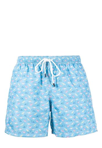 Fedeli dinosaur-print swim shorts - Blau