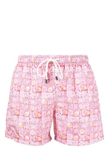Fedeli geometric-print swim shorts - Rosa